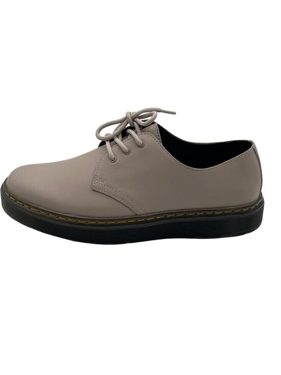 Dr. Martens Size M9 / W10 Beige Oxford Style Shoes Black Soles Yellow Stitching